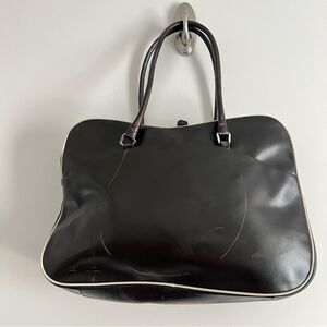 Prada Enameled Metal Triangle Shoulder Bag Vintage